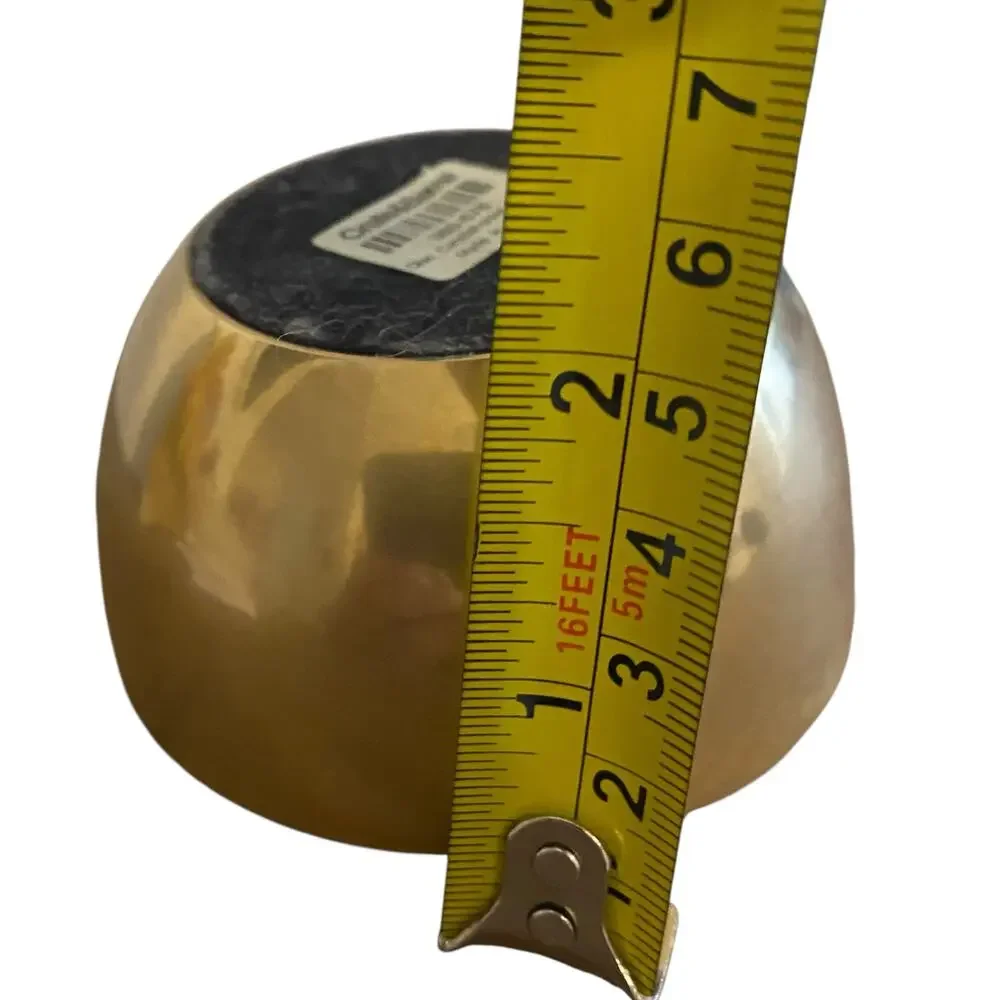 Crate and Barrel Orb Mid Century Modern Solid Brass Candlestick Holder